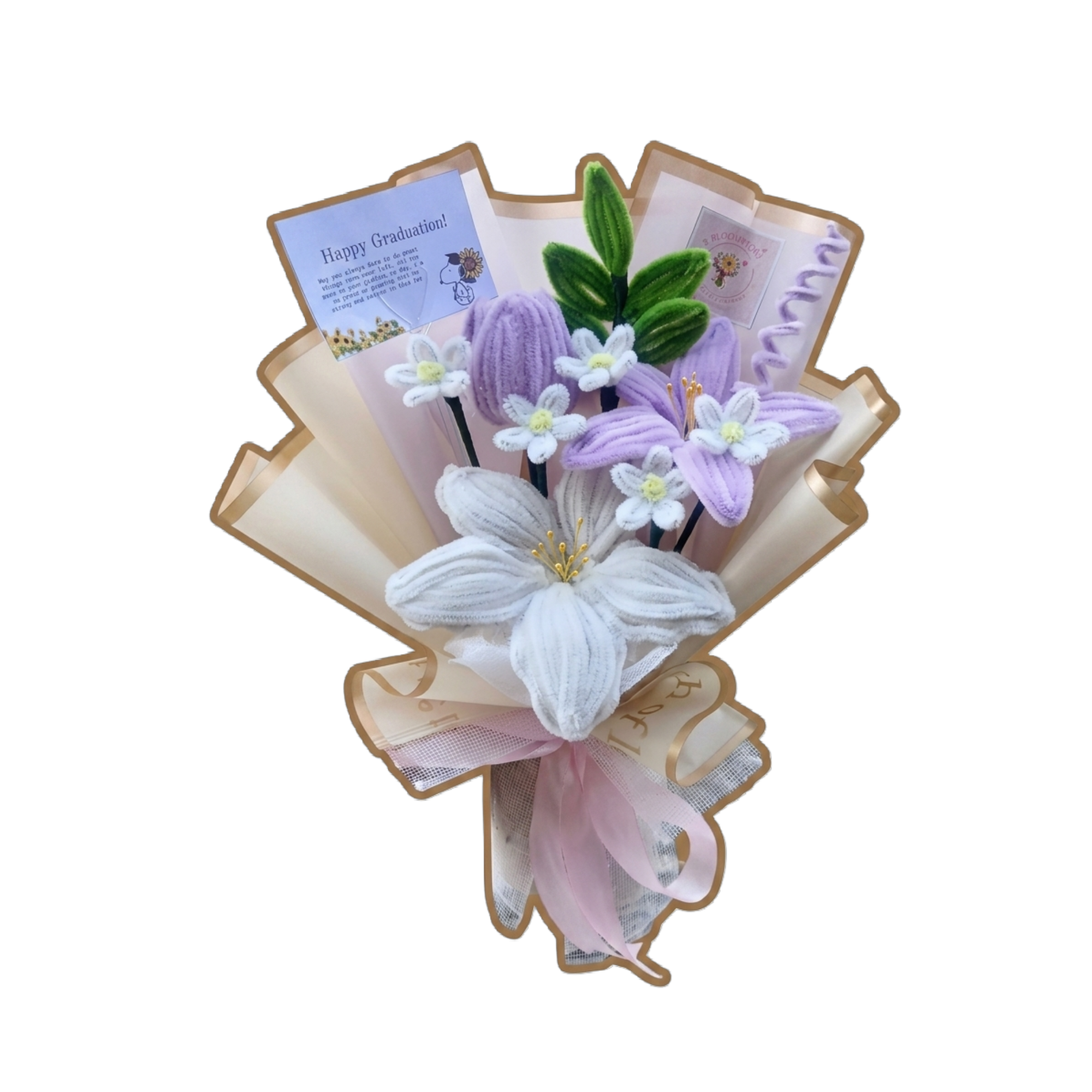 buket kawat bulu lily & tulip merekah